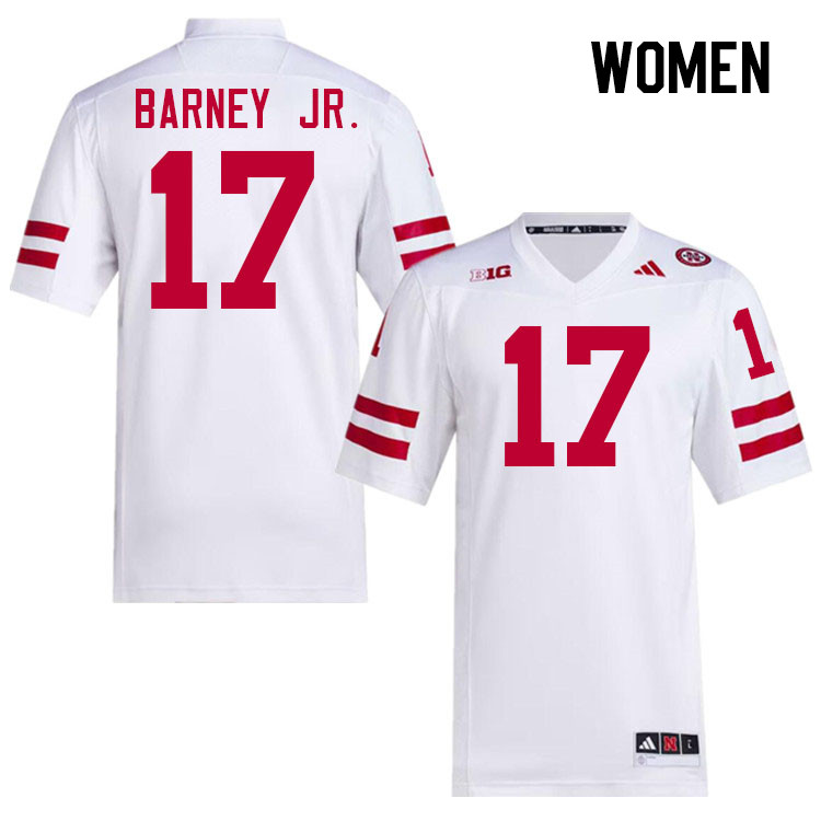 Women #17 Jacory Barney Jr. Nebraska Cornhuskers College Football Jerseys Stitched Sale-White